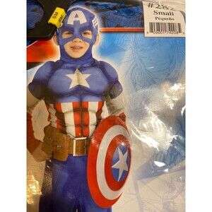 Captain America Muscle Costume Boy 4-6 S Small Superhero Avengers Cosplay+Shield